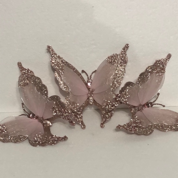 Other - Pink Glitter Butterfly bundle of 3 NWT